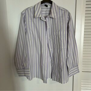 H&M Lavender and White Striped Button Down